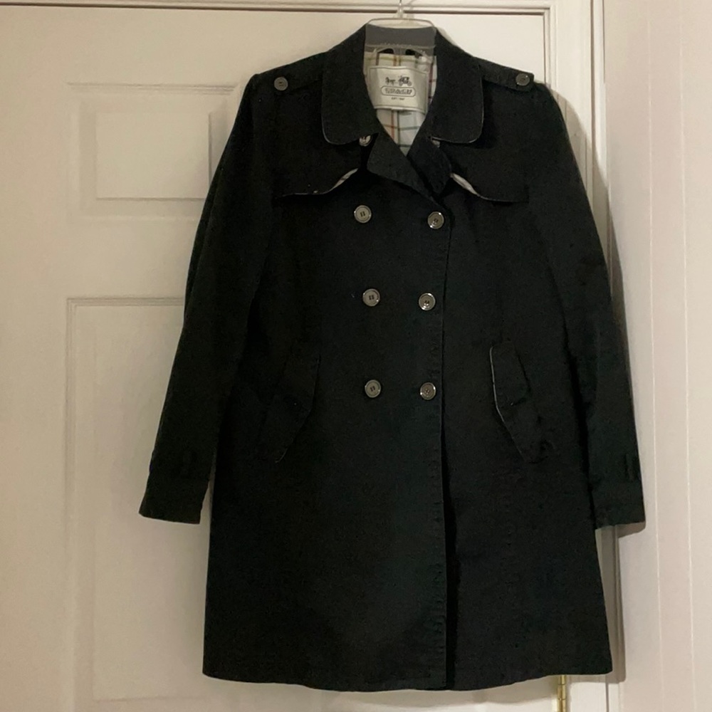 Coach Women’s Black Short Trench Coat